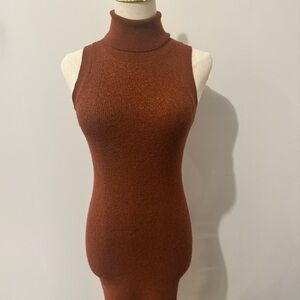 Club Monaco Merino Wool Turtleneck Sweater Dress (Paprika)